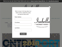 Tablet Screenshot of isabellagourmetfoods.com